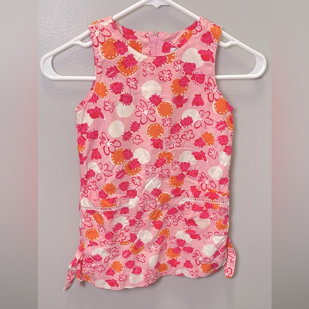 Lilly Pulitzer Girls Shift Lined Dress Pink Floral Ladybug Print‎ Size 5 Rare
